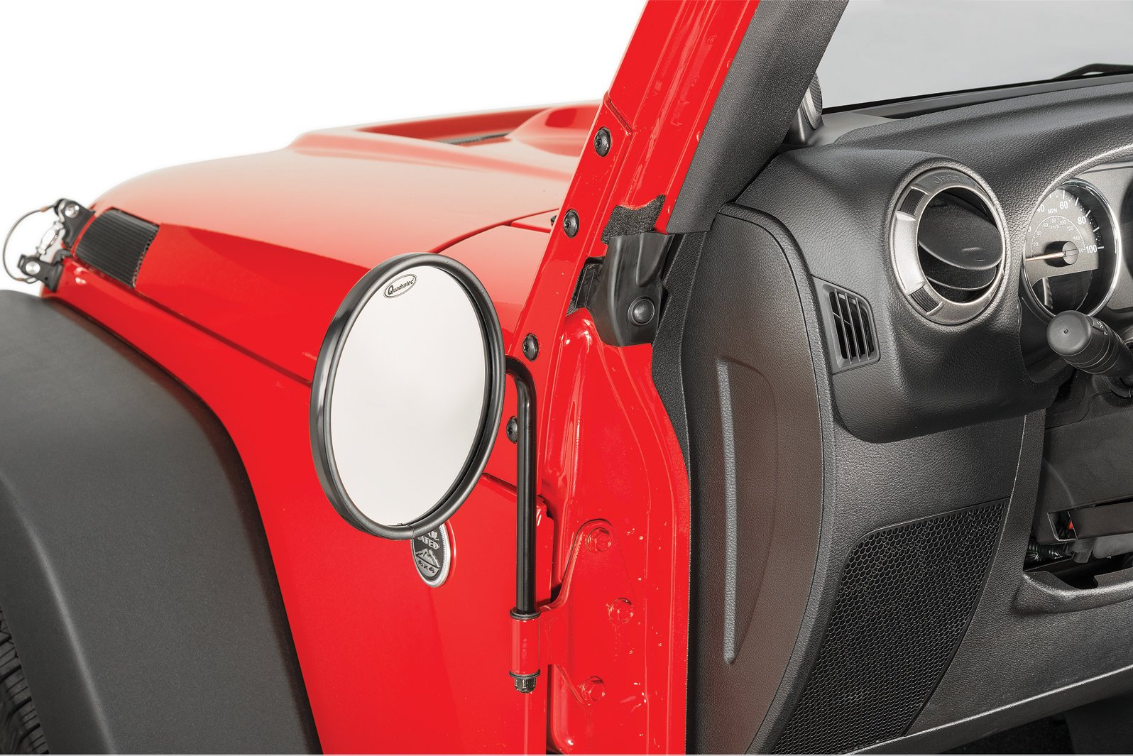 Quadratec Adventure Mirrors with Round Head for 76-23 Jeep Wrangler JL, JK,  TJ, YJ, CJ & Gladiator JT | Quadratec