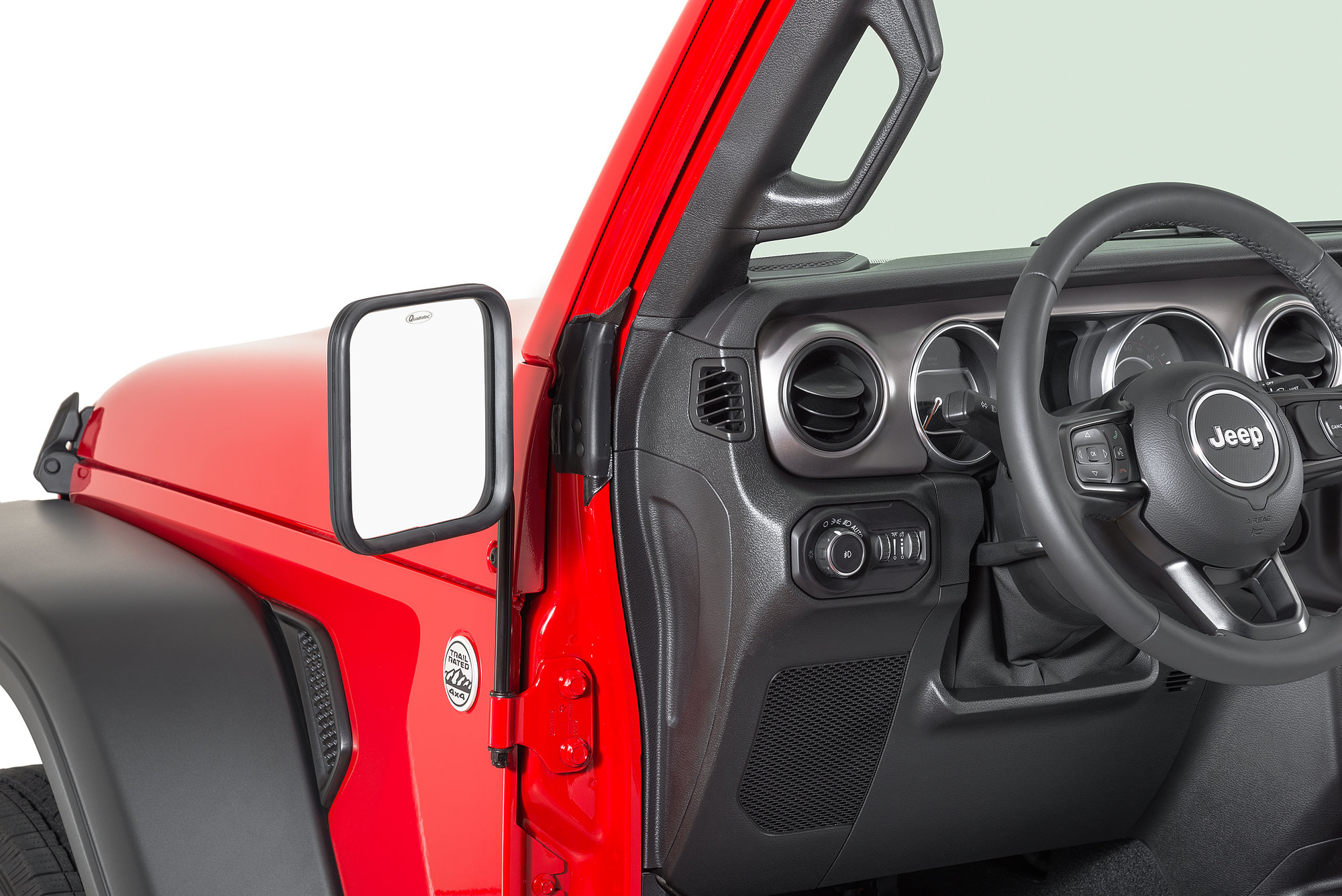 Quadratec Adventure Mirrors with Square Head for 76-23 Jeep Wrangler JL, JK,  TJ, YJ, CJ & Gladiator JT | Quadratec