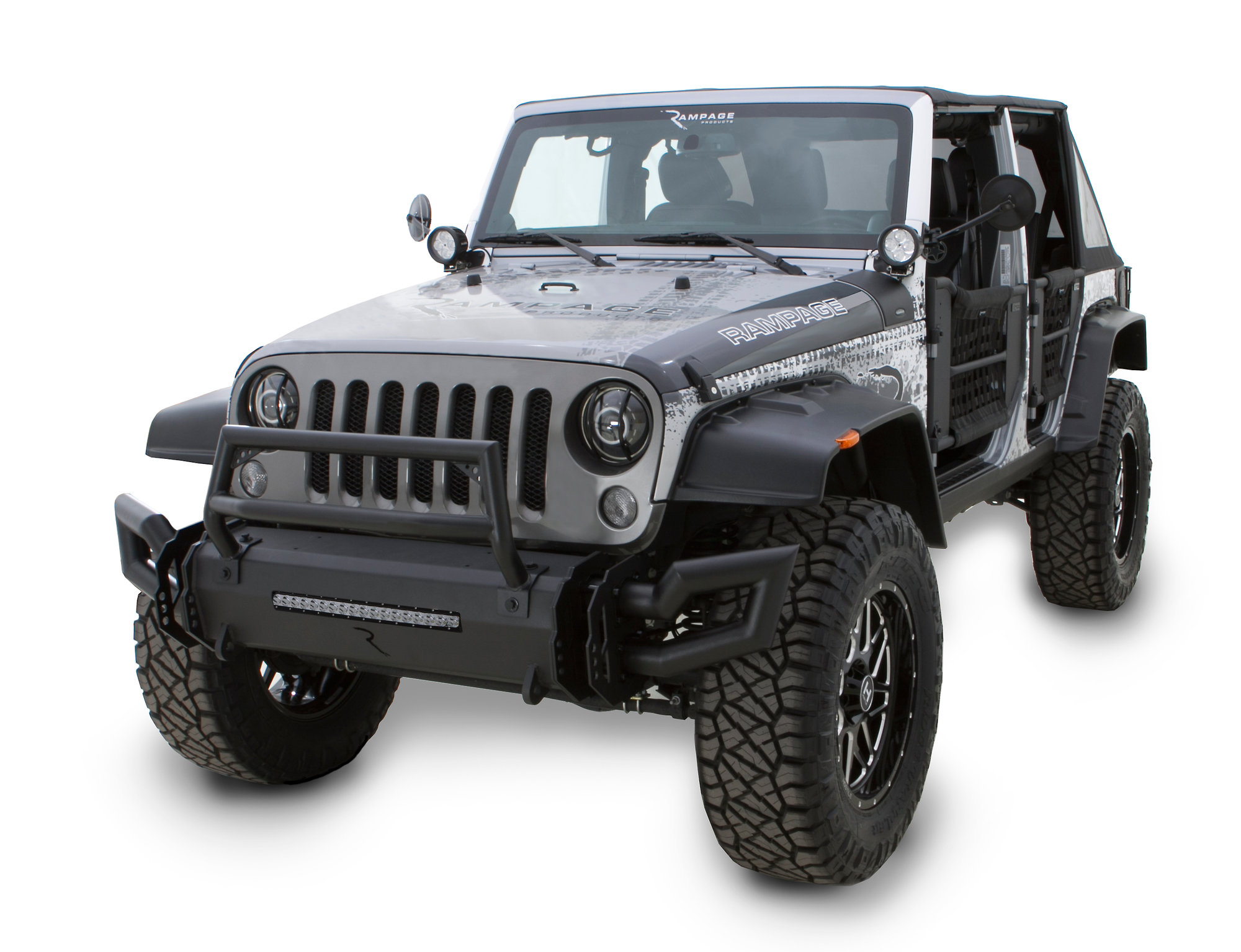 ranページ Rampage Products 99306 Rock Rage Front Bumper for 07-23 Jeep