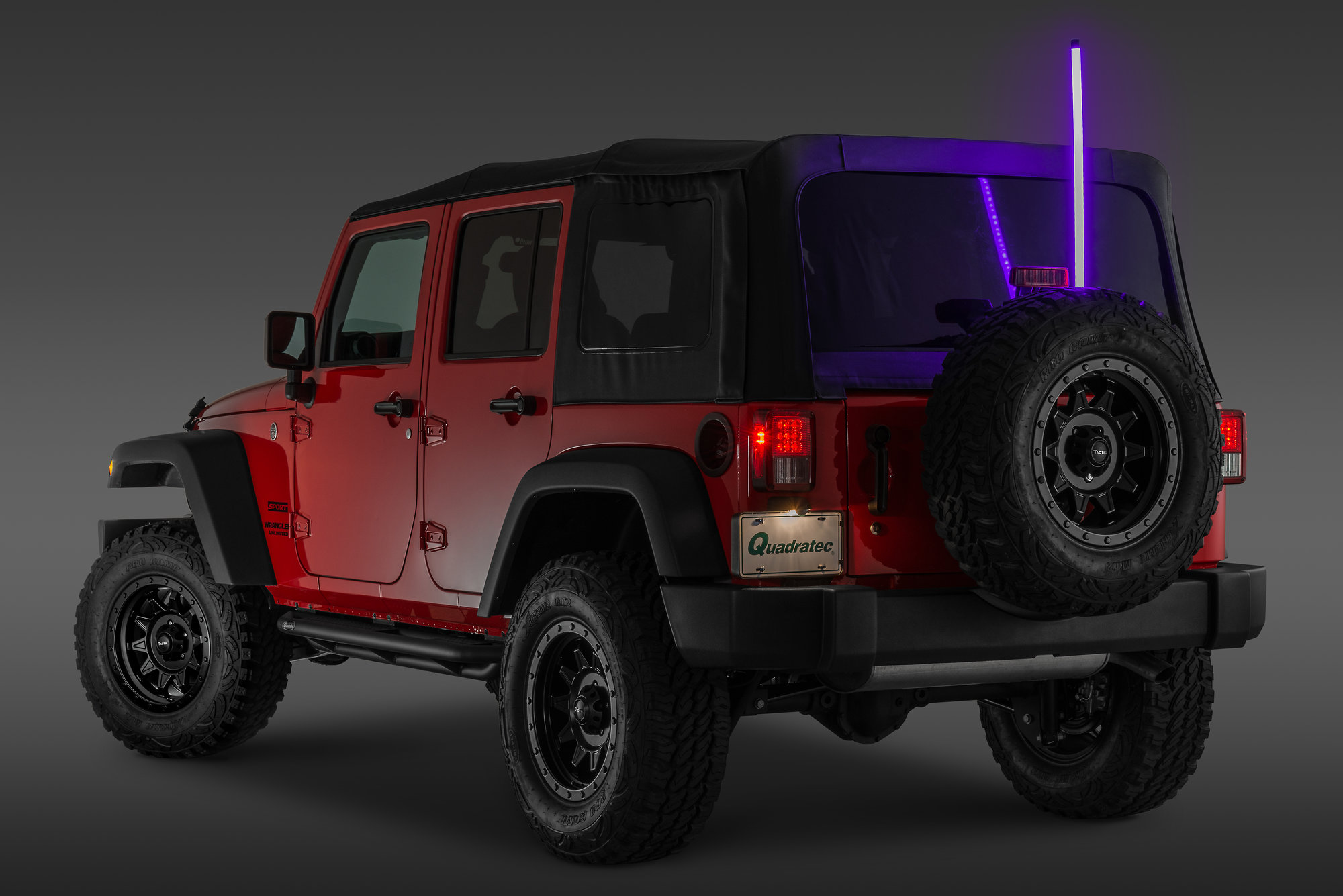 Rugged Ridge Multi-Colored LED Lighted Whip with Mounting Bracket for 07-18 Jeep  Wrangler JK | Quadratec