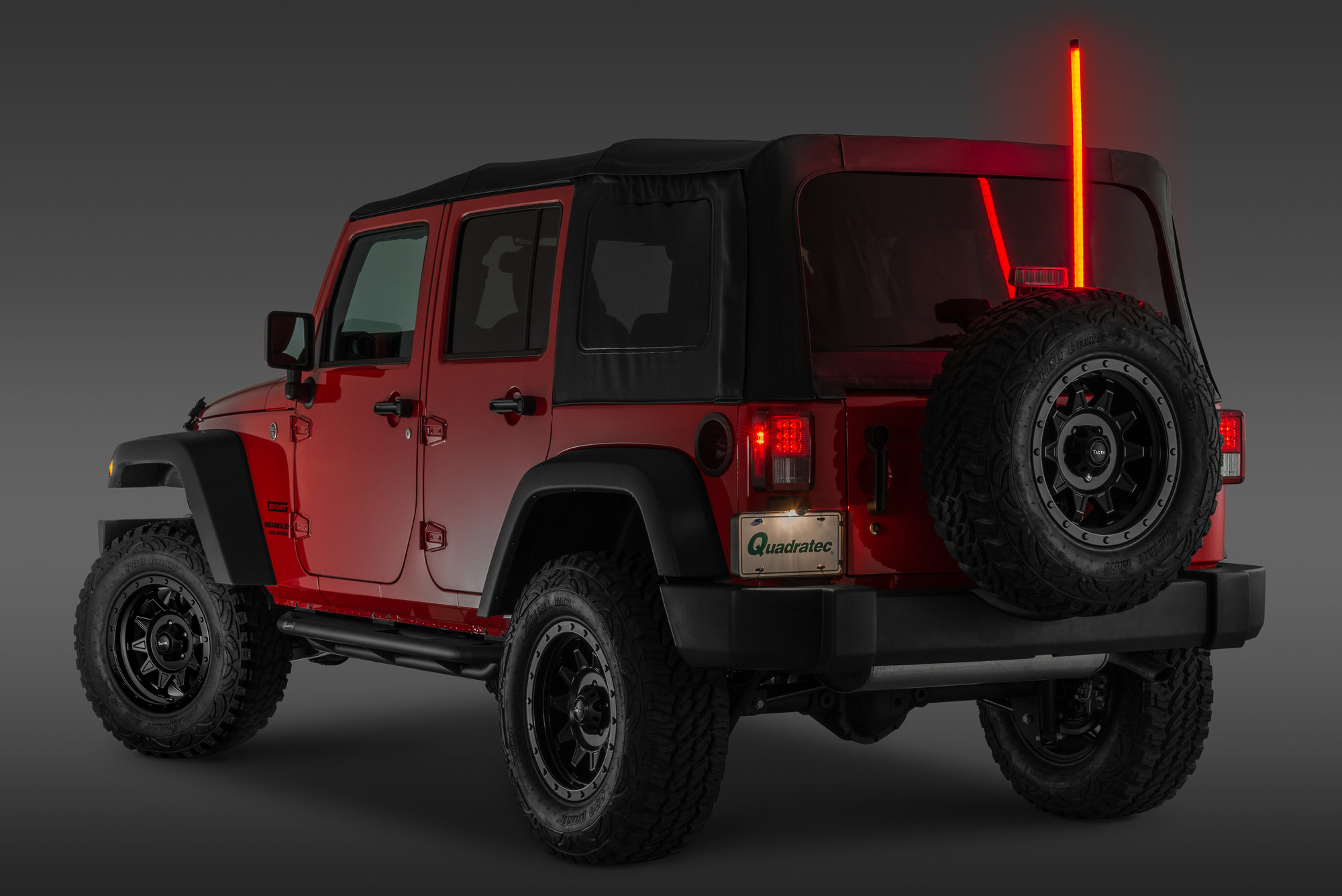 Rugged Ridge Multi-Colored LED Lighted Whip with Mounting Bracket for 07-18  Jeep Wrangler JK | Quadratec