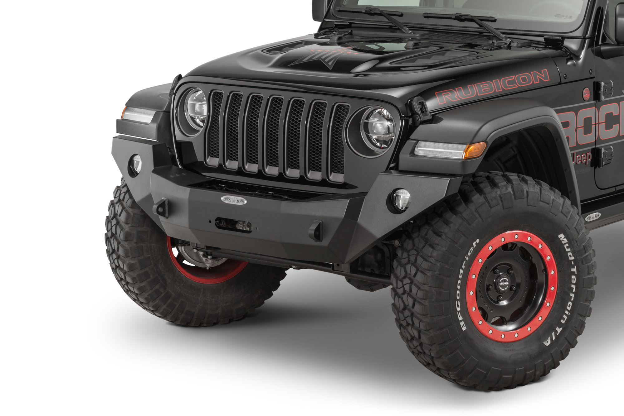 Rock Slide Engineering FB-F-101-JL Rigid Front Bumper without Bullbar &  with Winch Plate for 18-21 Jeep Wrangler JL & Gladiator JT | Quadratec