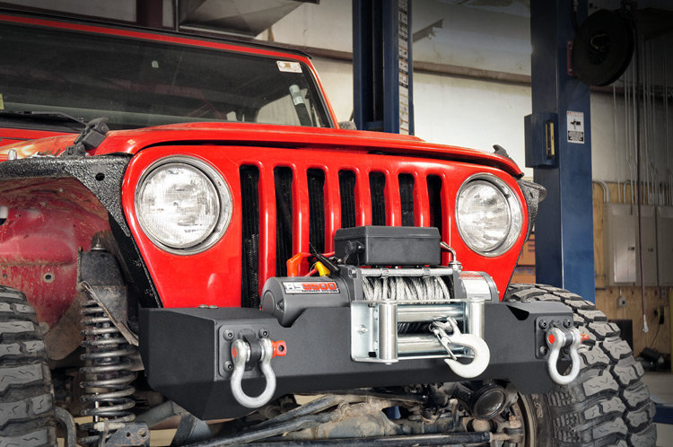 Rough Country 1012 Stubby Front Winch Bumper for 87-06 Jeep Wrangler YJ & TJ  | Quadratec