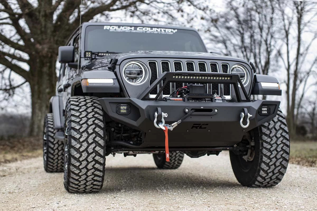 Rough Country 10585 Full Width Front Trail Bumper for 07-22 Jeep Wrangler  JK, JL & Gladiator JT