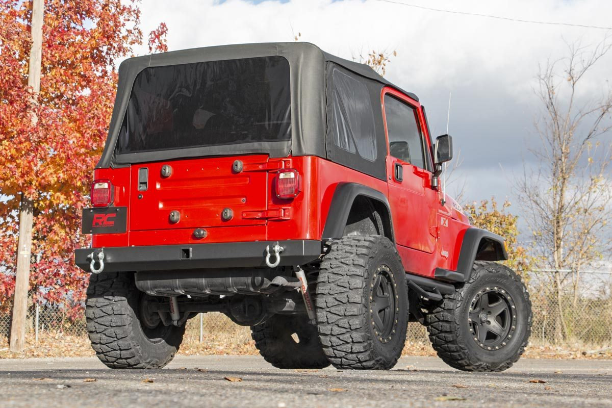 Rough Country 10591 Classic Full Width Rear Bumper for 87-06 Jeep Wrangler  YJ & TJ | Quadratec