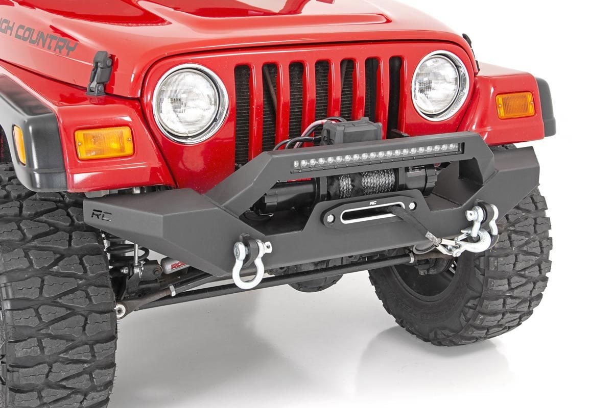Rough Country 10595 Full Width Front LED Winch Bumper for 87-06 Jeep  Wrangler YJ & TJ | Quadratec