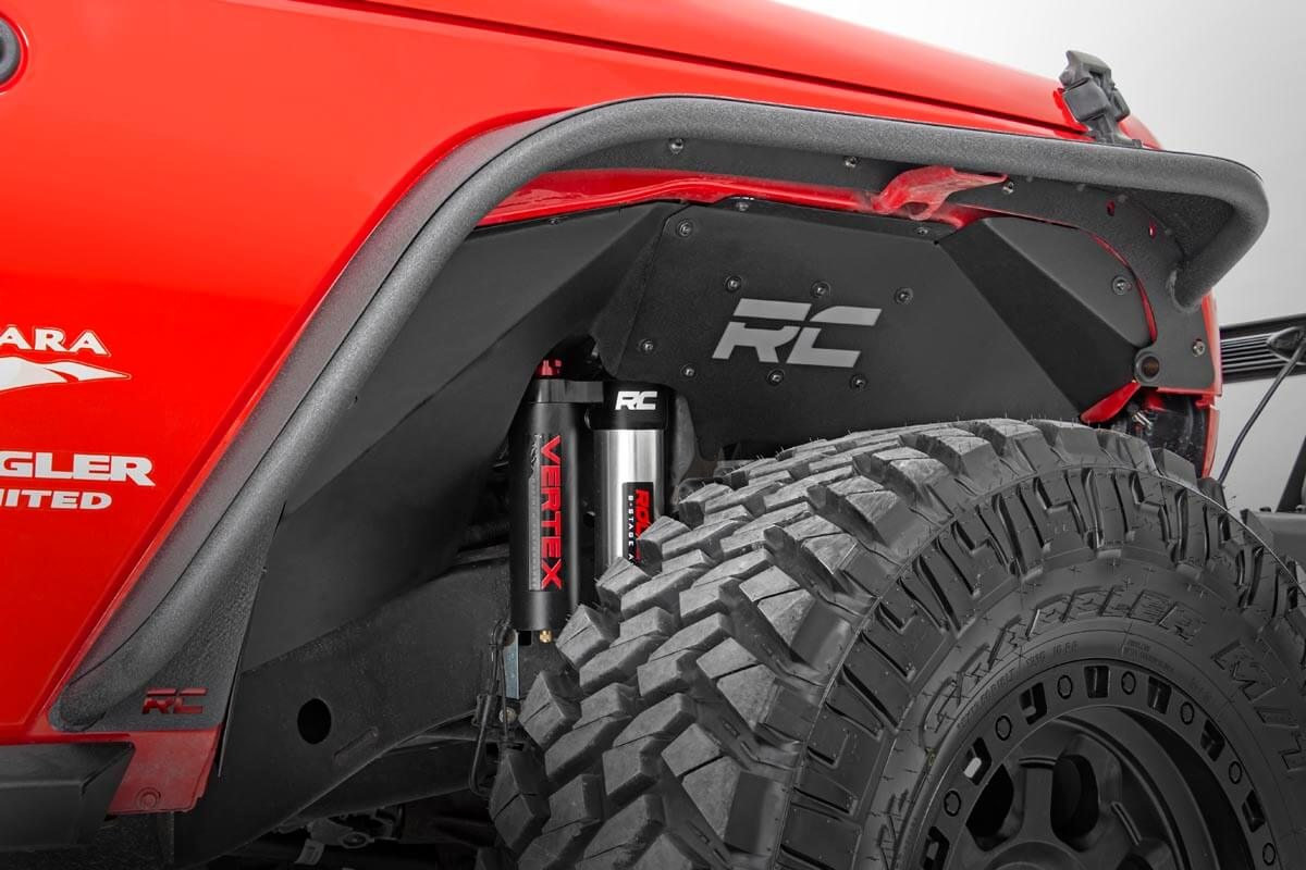 Rough Country 1195V Front Inner Fender Liners for 07-18 Jeep Wrangler JK  with Vertex Shocks | Quadratec