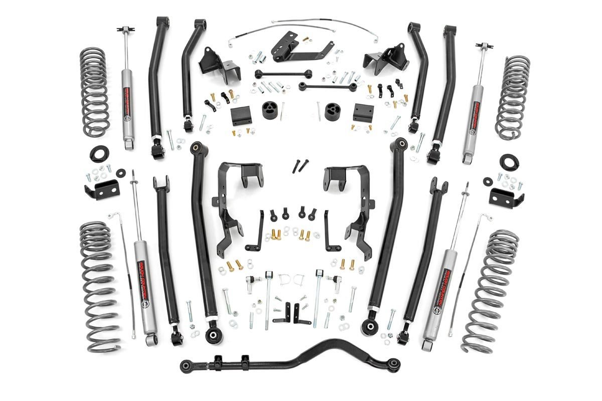 Rough Country 4in Long Arm Suspension Lift Kit for 07-18 Jeep Wrangler  Unlimited JK | Quadratec