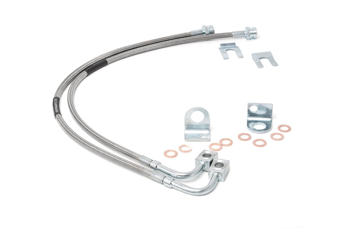 Rough Country 89707 Front Stainless Steel Brake Lines for 07-18 Jeep  Wrangler JK | Quadratec