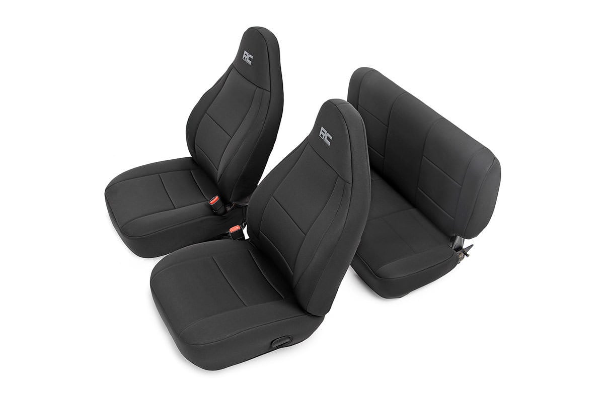Rough Country 91001 Front & Rear Seat Covers for 03-06 Jeep Wrangler TJ |  Quadratec