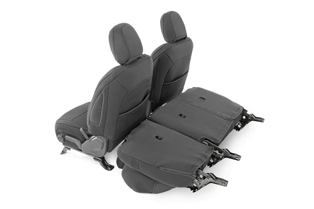 Rough Country Front & Rear Seat Covers for 18-21 Jeep Wrangler JL Unlimited  | Quadratec