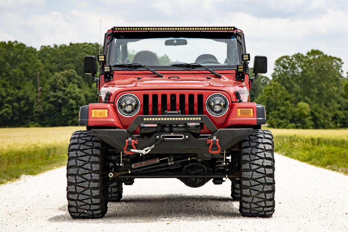 Rough Country RCH5000 7in LED Projector Headlights for 97-18 Jeep Wrangler  TJ & JK | Quadratec