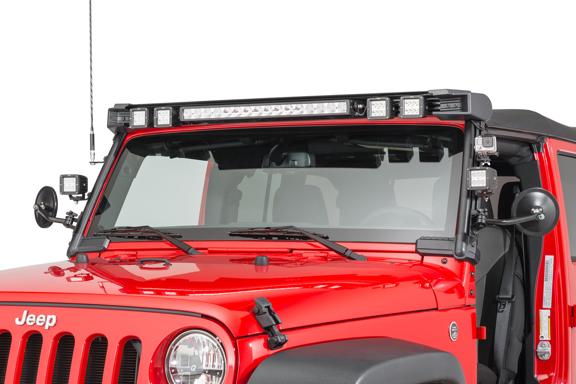 Rugged Ridge  Elite Fast Track Windshield Light Bar Mounting  Brackets for 07-18 Jeep Wrangler JK | Quadratec