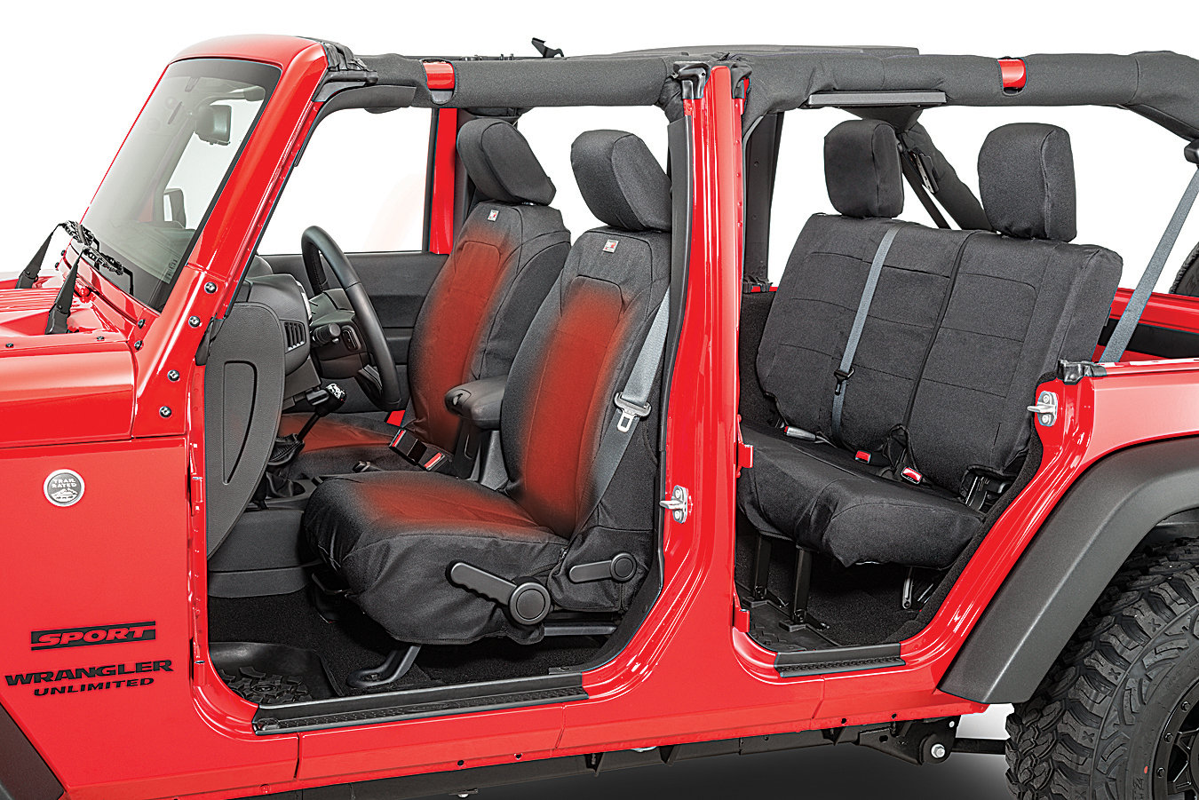 Rugged Ridge Heated Ballistic Front Seat Covers 07 18 Jeep Wrangler JK Quadratec