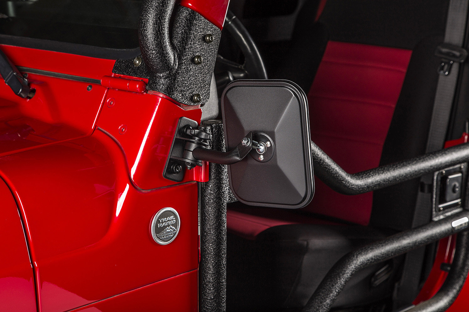 Rugged Ridge Square Stubby Trail Mirror for 9718 Jeep Wrangler TJ & JK