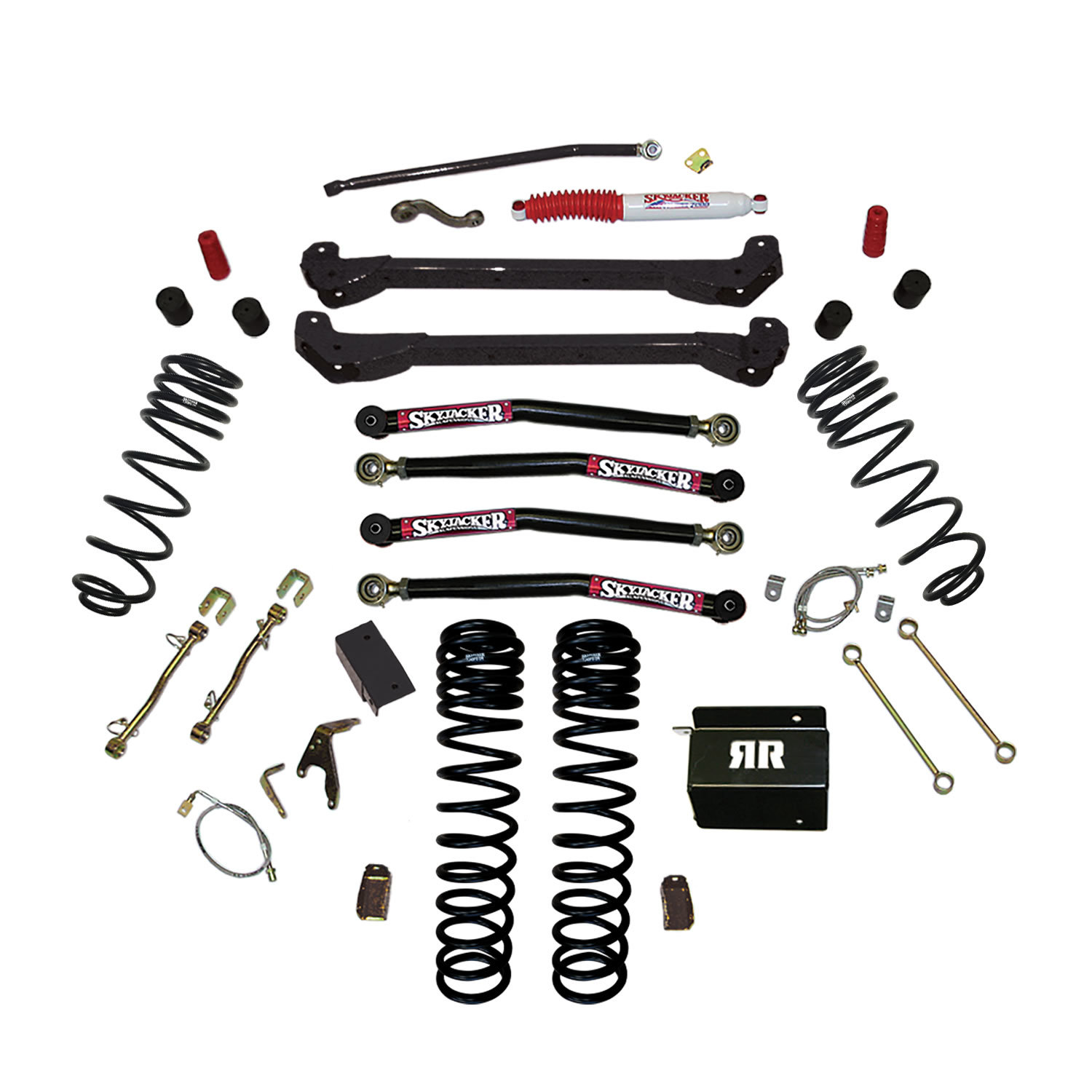 Skyjacker 4in Dual Rate Long Travel Long Arm Lift Kit for 97-06 Jeep  Wrangler TJ | Quadratec