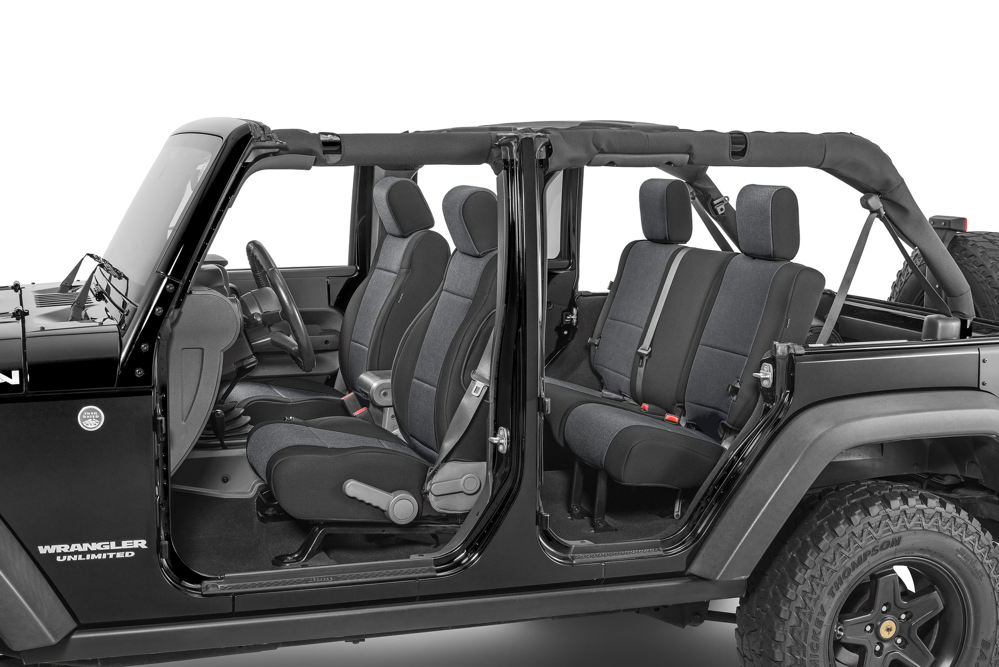 Tecstyle Custom Fit Front And Rear Cloth Seat Covers For 07 18 Jeep Wrangler Unlimited Jk Quadratec - Leather Seat Covers For 2021 Jeep Wrangler Unlimited
