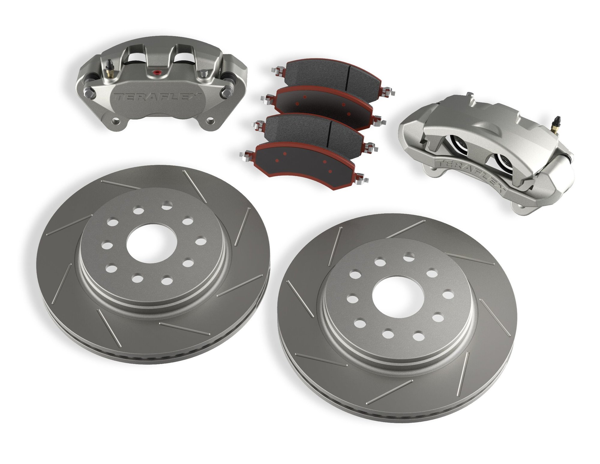 Teraflex 4303420 Front Big Brake Kit with Slotted Rotors for 07-18 Jeep  Wrangler JK | Quadratec