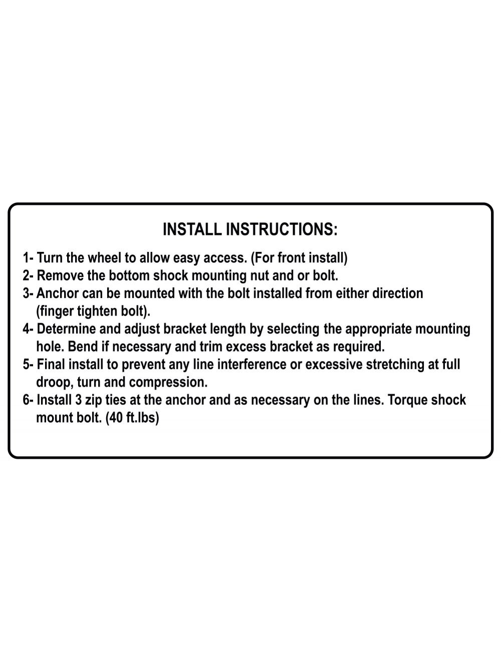 Teraflex 1101356 Brake Line Anchor Kit w/ 5 Mounting Holes for 1824