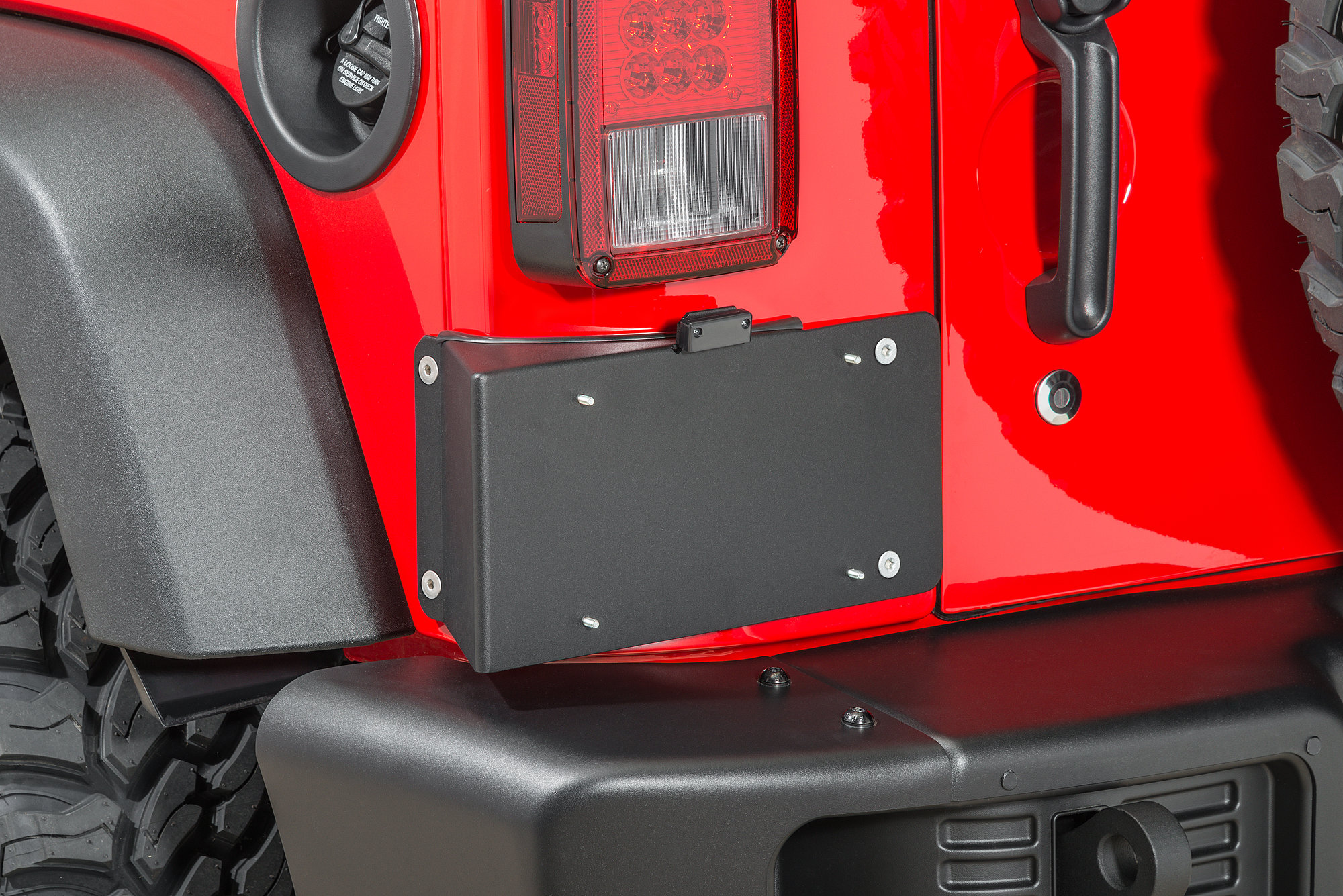 Warrior Products 1563 Side Mount License Plate Bracket With Led For 07 18 Jeep Wrangler Jk Quadratec