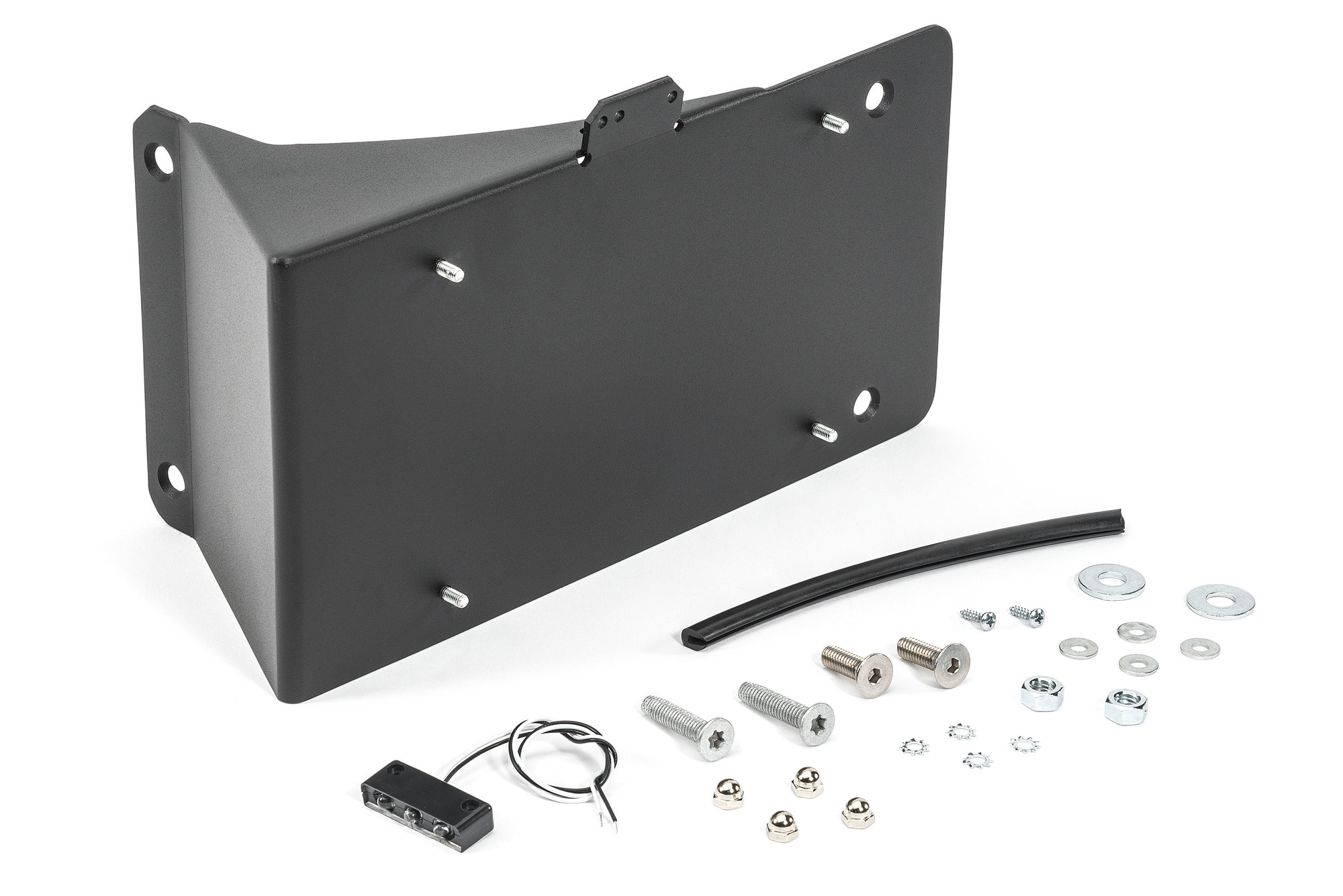 Warrior Products 1563 Side Mount License Plate Bracket with LED for 0718 Jeep Wrangler JK