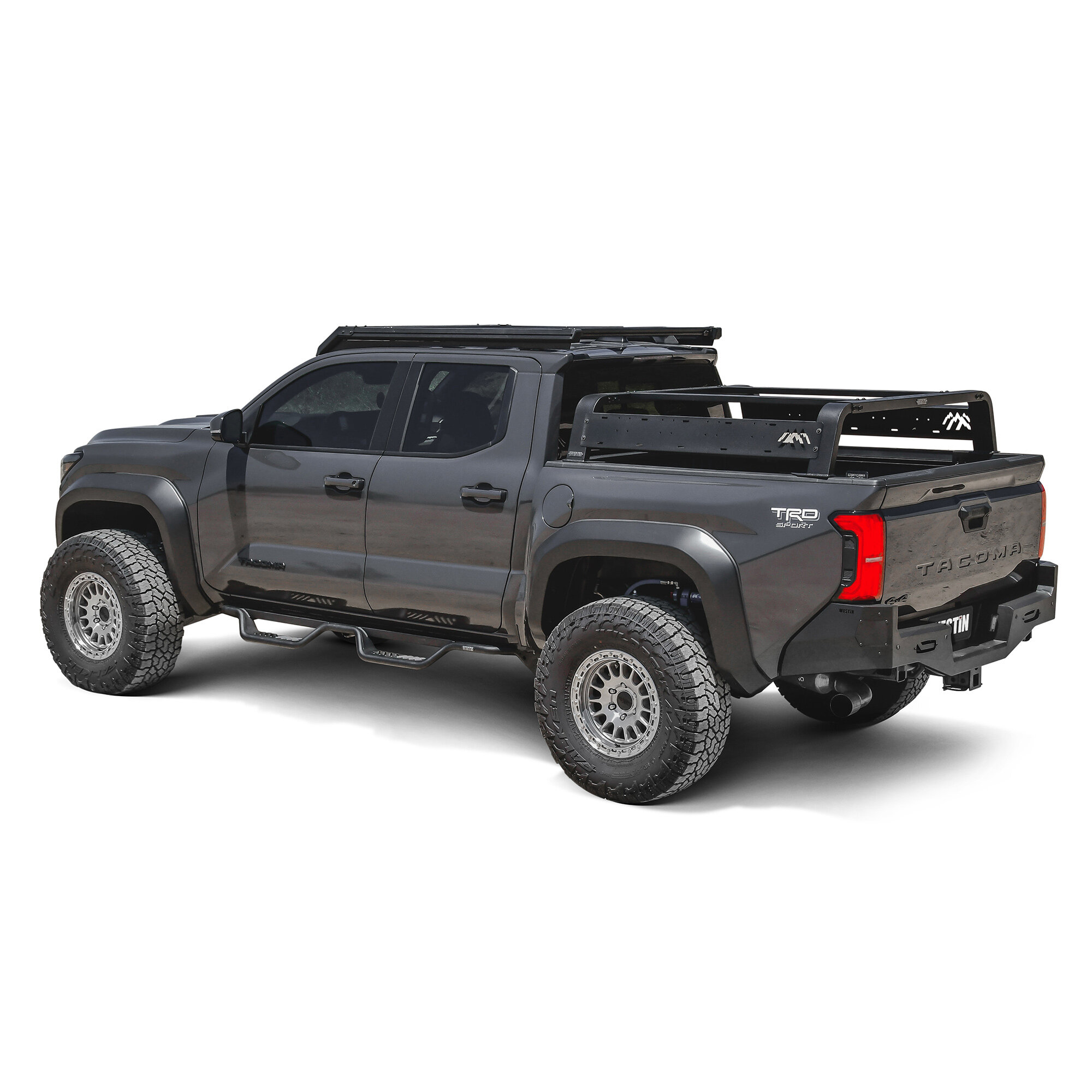 Drop Step Running Boards For 2005-2023 Toyota Tacoma Double Cab – 3" Tube, 4" Steps, Black