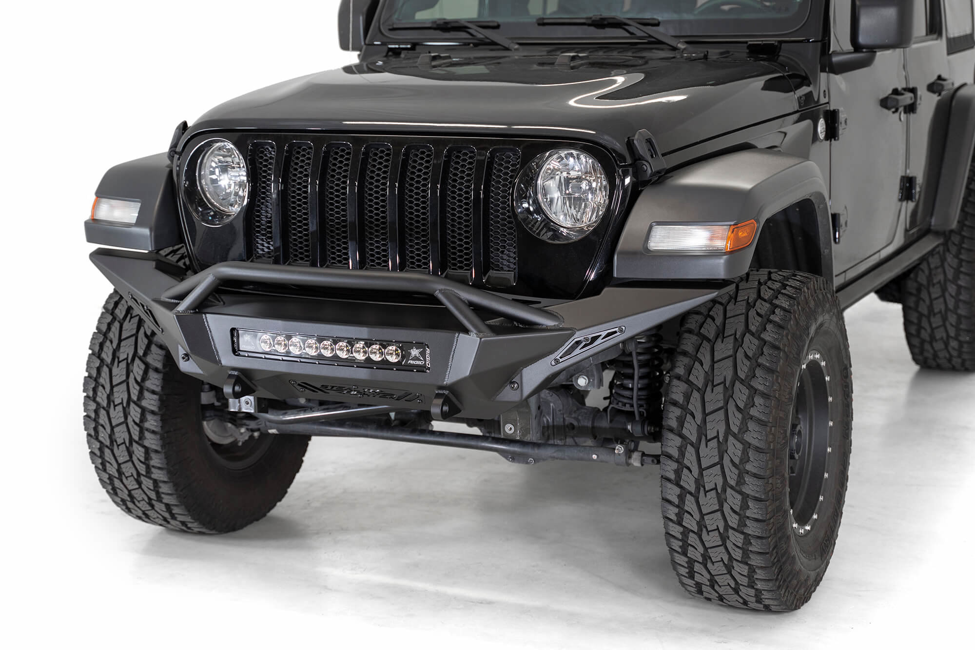 ADD Offroad Stealth Fighter Full Length Front Bumper with Hoop or 18-21  Jeep Wrangler JL & Gladiator JT (Non-Rubicon Models) | Quadratec