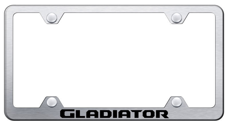 Laser Etched Quattro SLine Stainless Steel License Plate Frame – Black Finish