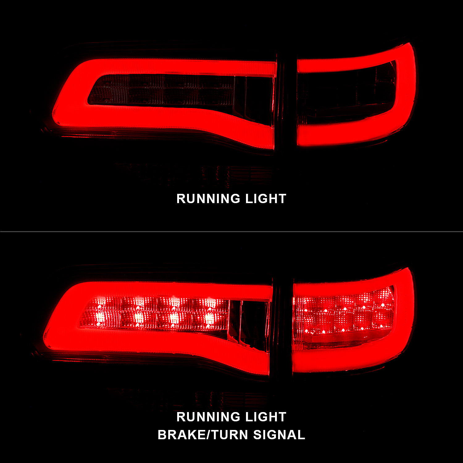 Anzo USA 311268 Red  Clear LED Tail Lights for 14-22 Jeep Grand Cherokee  WK2 Quadratec