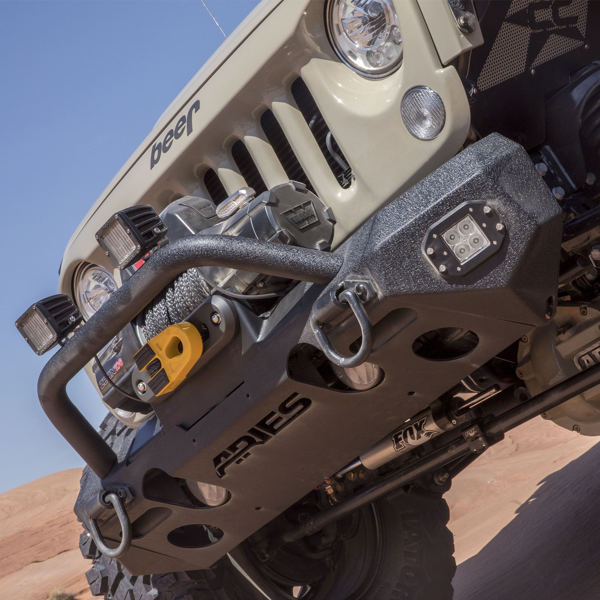 Aries TrailChaser Front Bumper with Brush Guard for 07-18 Jeep Wrangler ...