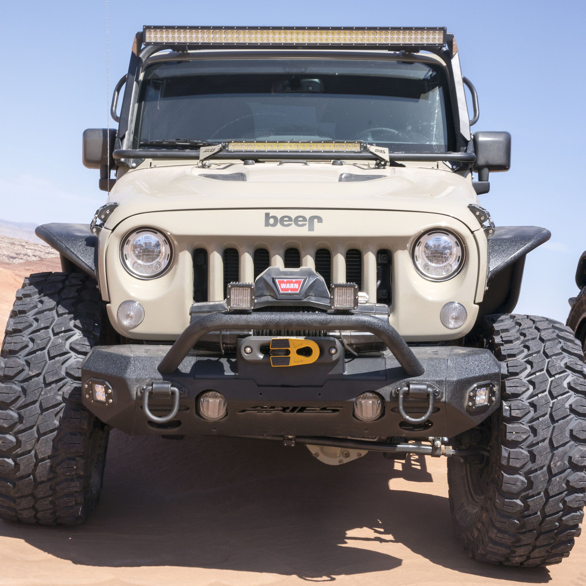 Aries TrailChaser Front Bumper with Brush Guard for 0718 Jeep Wrangler