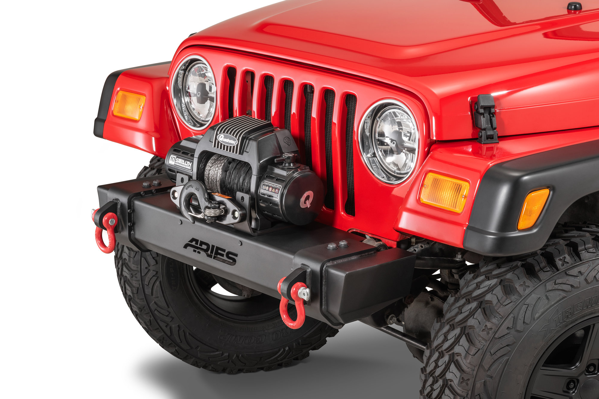 Aries 2156001 TrailCrusher Front Bumper for 97-06 Jeep Wrangler TJ |  Quadratec