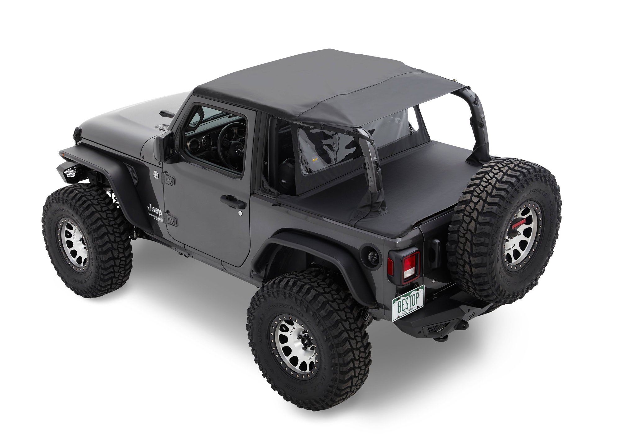 Bestop 52607-35 Header Safari Bikini Top for 18-21 Jeep Wrangler JL 2-Door.