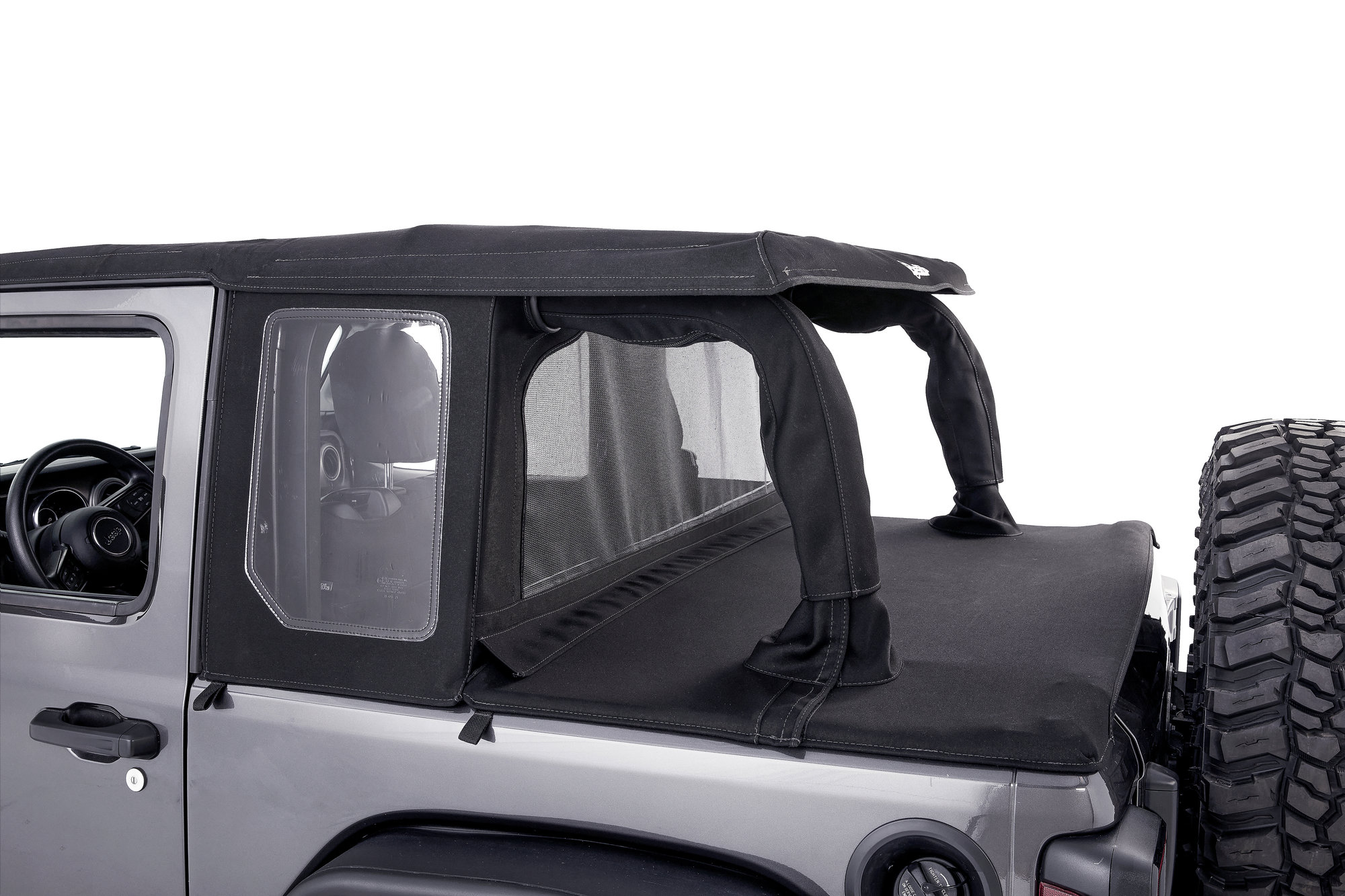 JEEP★UNISEX_Functional Half Sleeves_2色 Jeep Wrangler JL JL4D Tactical Flag Distressed SPIDERWEBSHADE