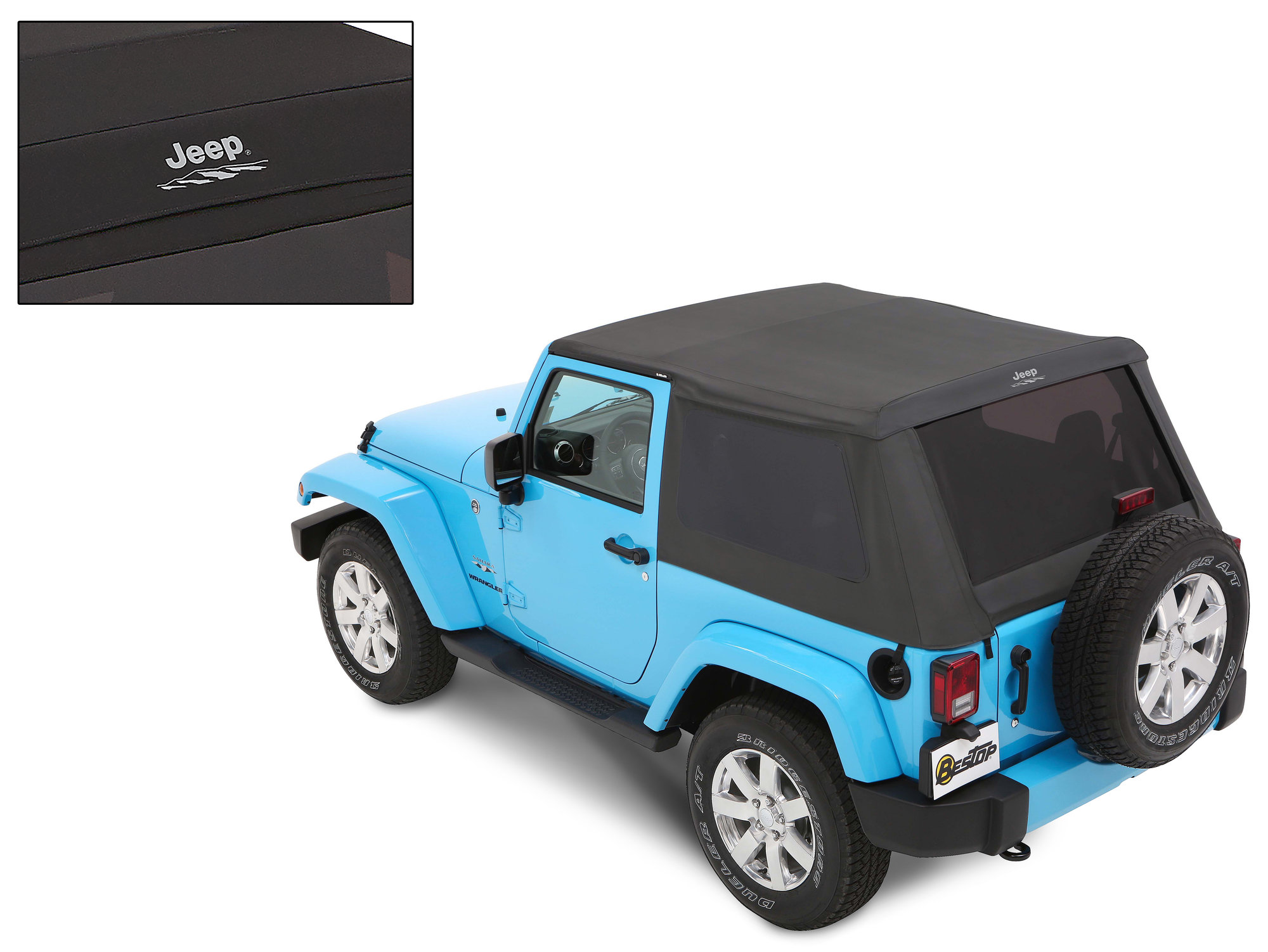 Bestop Jeep Logo Trektop Soft Top for 07-18 Jeep Wrangler JK 2-Door