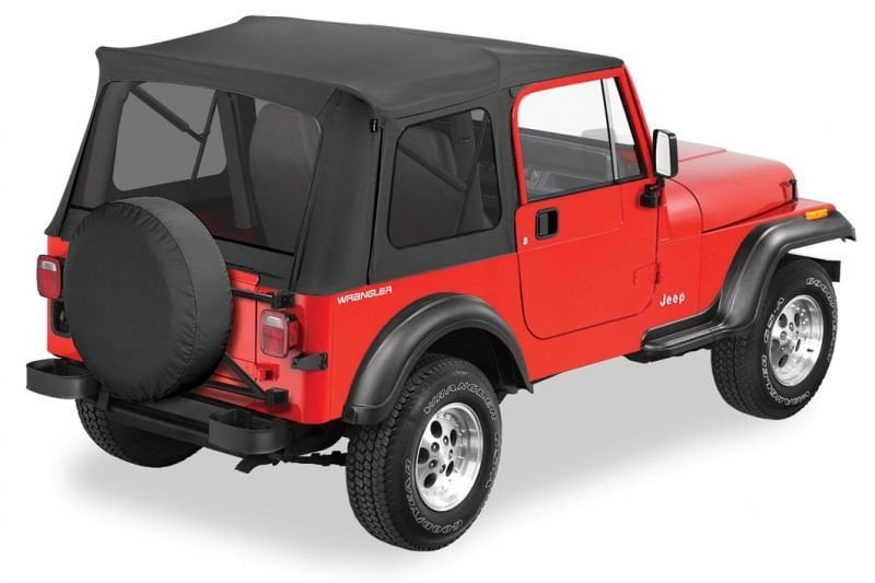 Bestop Supertop Complete Soft Top Kit with Tinted Windows for 76-95 Jeep  CJ7 and YJ equipped with Full Steel Doors