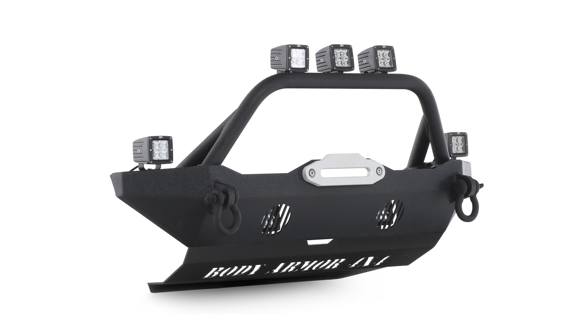 Body Armor Front MidStubby Winch Bumper with Skid Plate & 3 Series