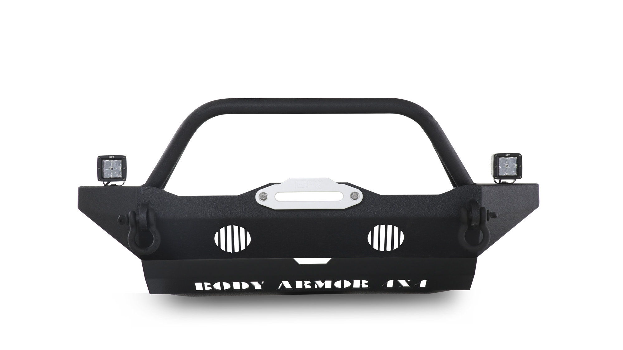 Body Armor Front MidStubby Winch Bumper with Skid Plate & 3 Series
