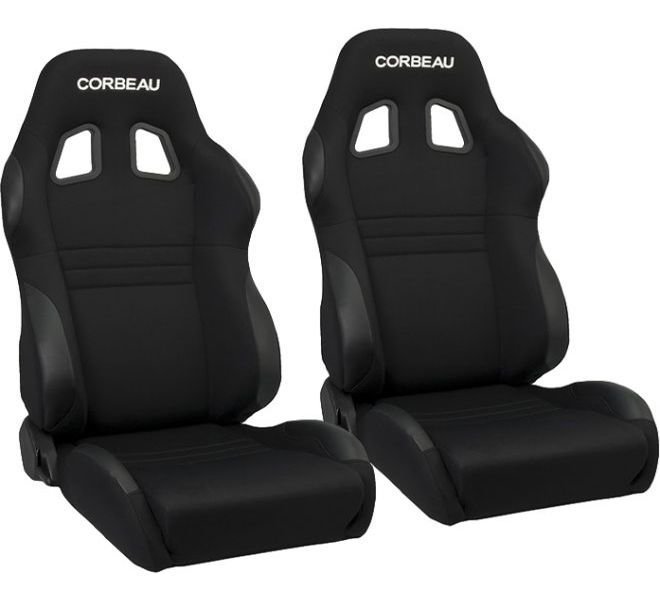 Corbeau A4 Wide Reclining Racing Seat Pair for 76-18 Jeep CJ-7, Wrangler YJ,  TJ, JK & Unlimited | Quadratec