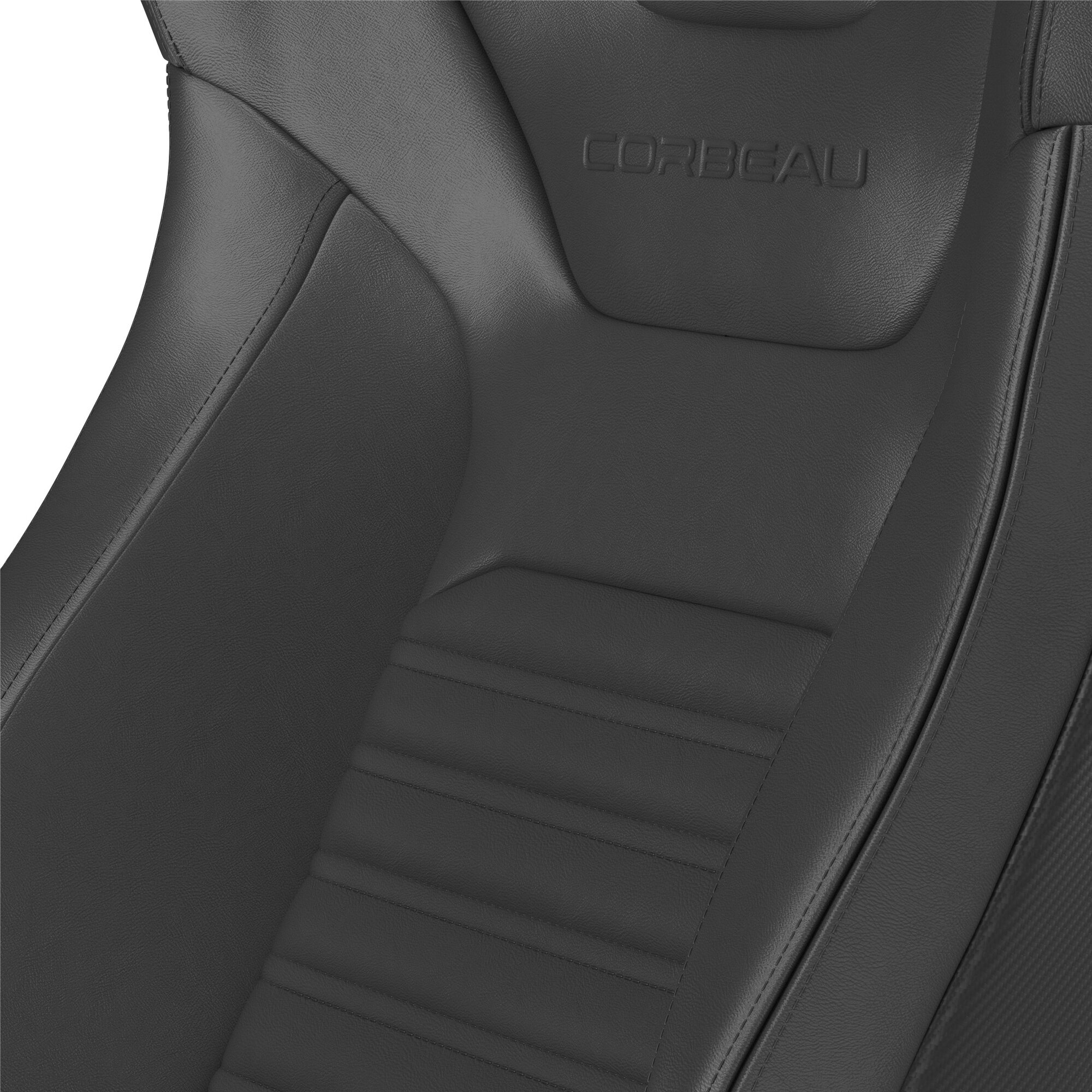 Corbeau RRS Reclining Front Seat Pair in Black Vinyl Diamond / White ...