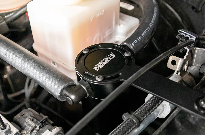 Corsa Performance CC0002 Aluminum Oil Catch Can with Bracket for