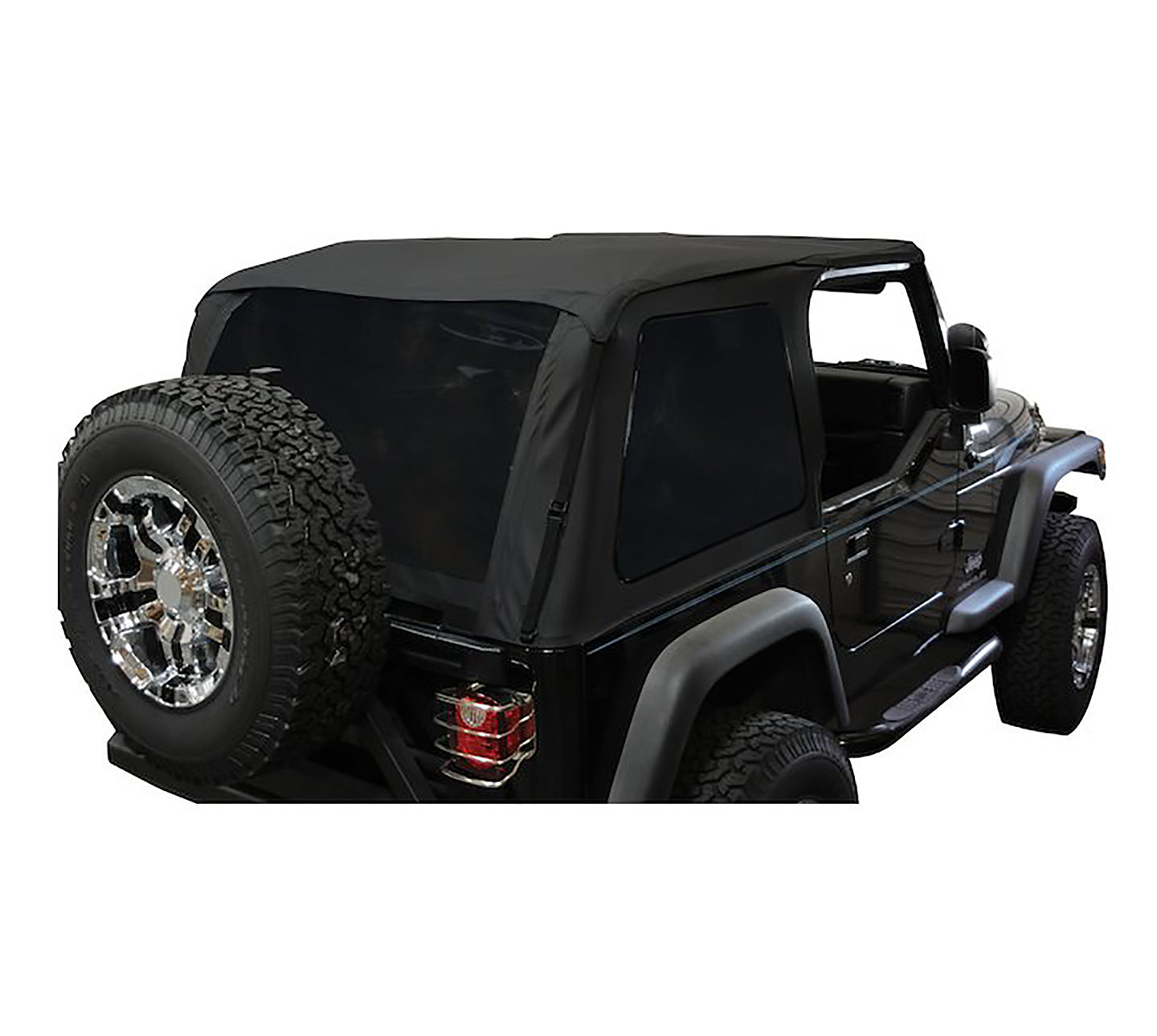 Crown Automotive Bowless Soft Top with Tinted Windows for 97-06 Jeep  Wrangler TJ | Quadratec