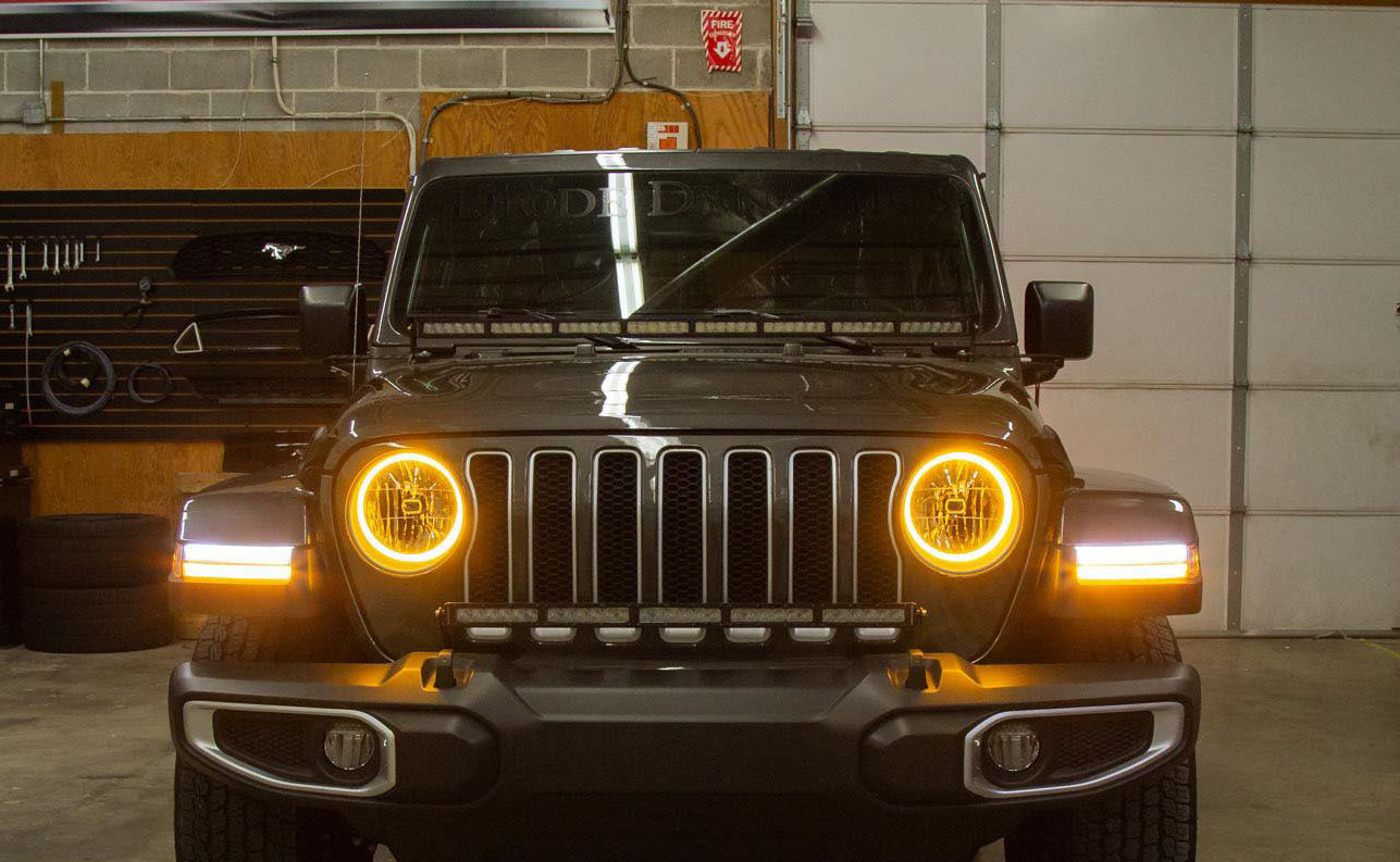 Diode Dynamics HD LED Headlight Halos for 18-20 Jeep Wrangler JL &  Gladiator JT | Quadratec