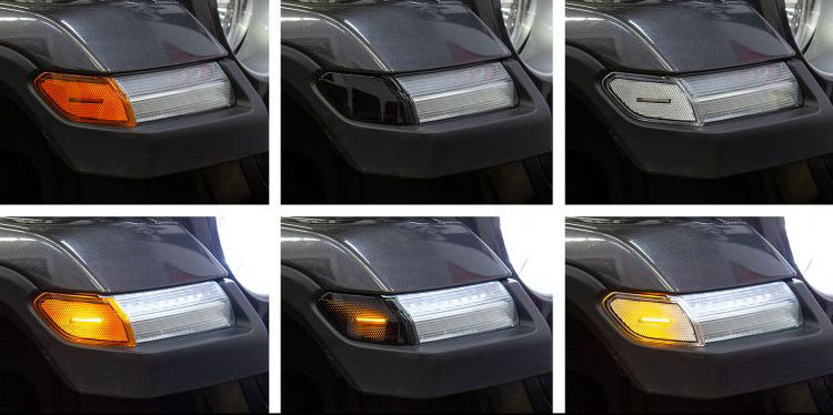 Spec-D Tuning LSM-WRG97C-DP Jeep Wrangler Bumper Side Marker Lights Signals Clear 
