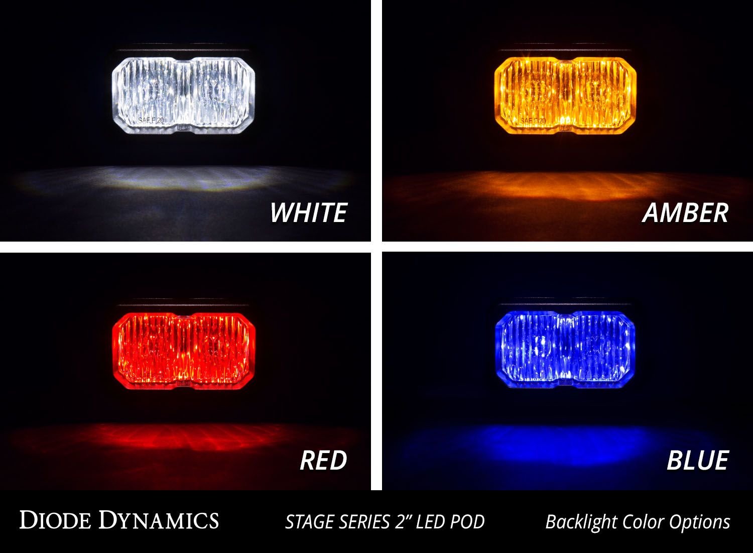 Diode Dynamics Stage Series 2" C2 Flush LED Pod Pair Quadratec