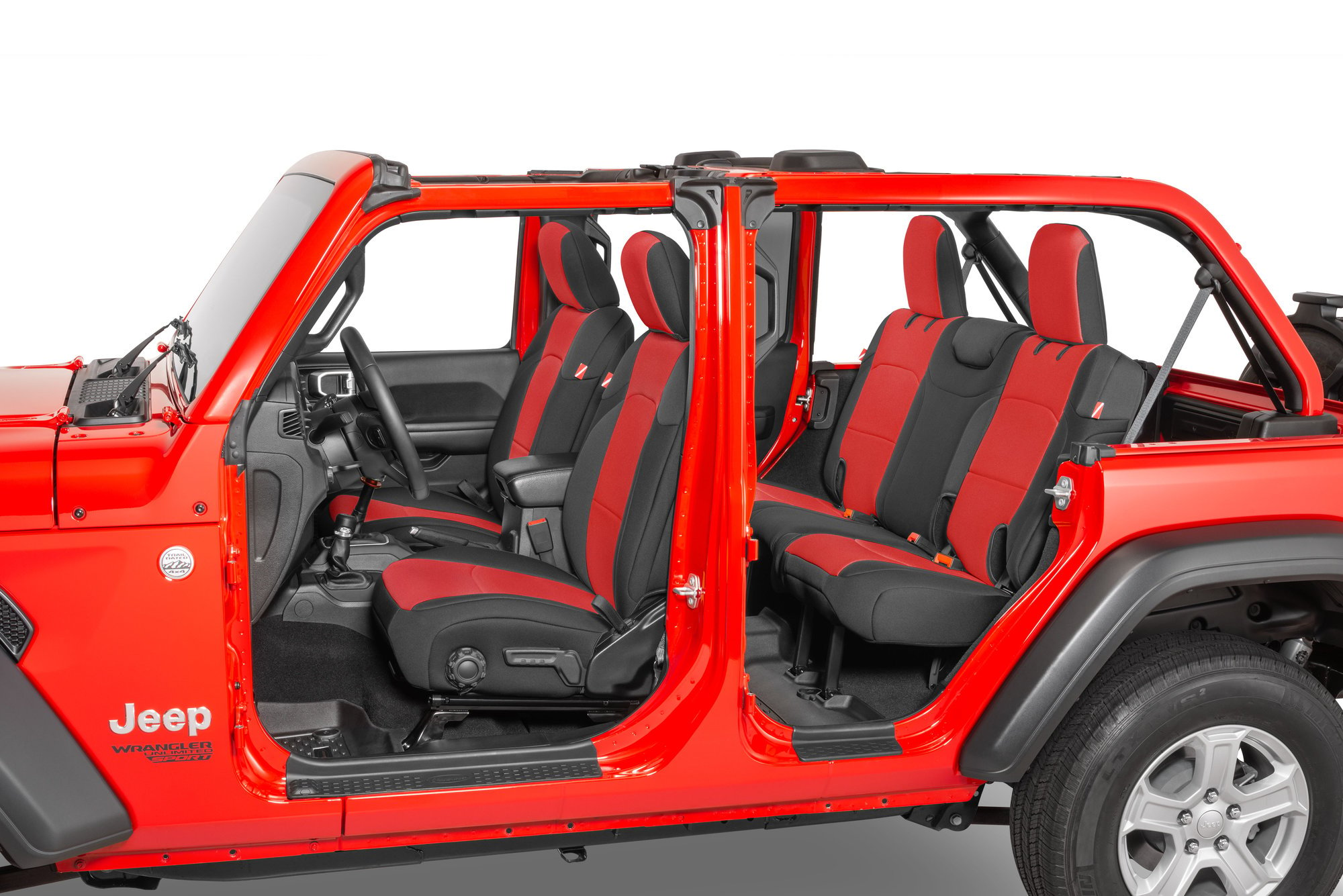 2018-2021 Jeep Wrangler Sahara Sport 4dr JL Black Leather seat Covers