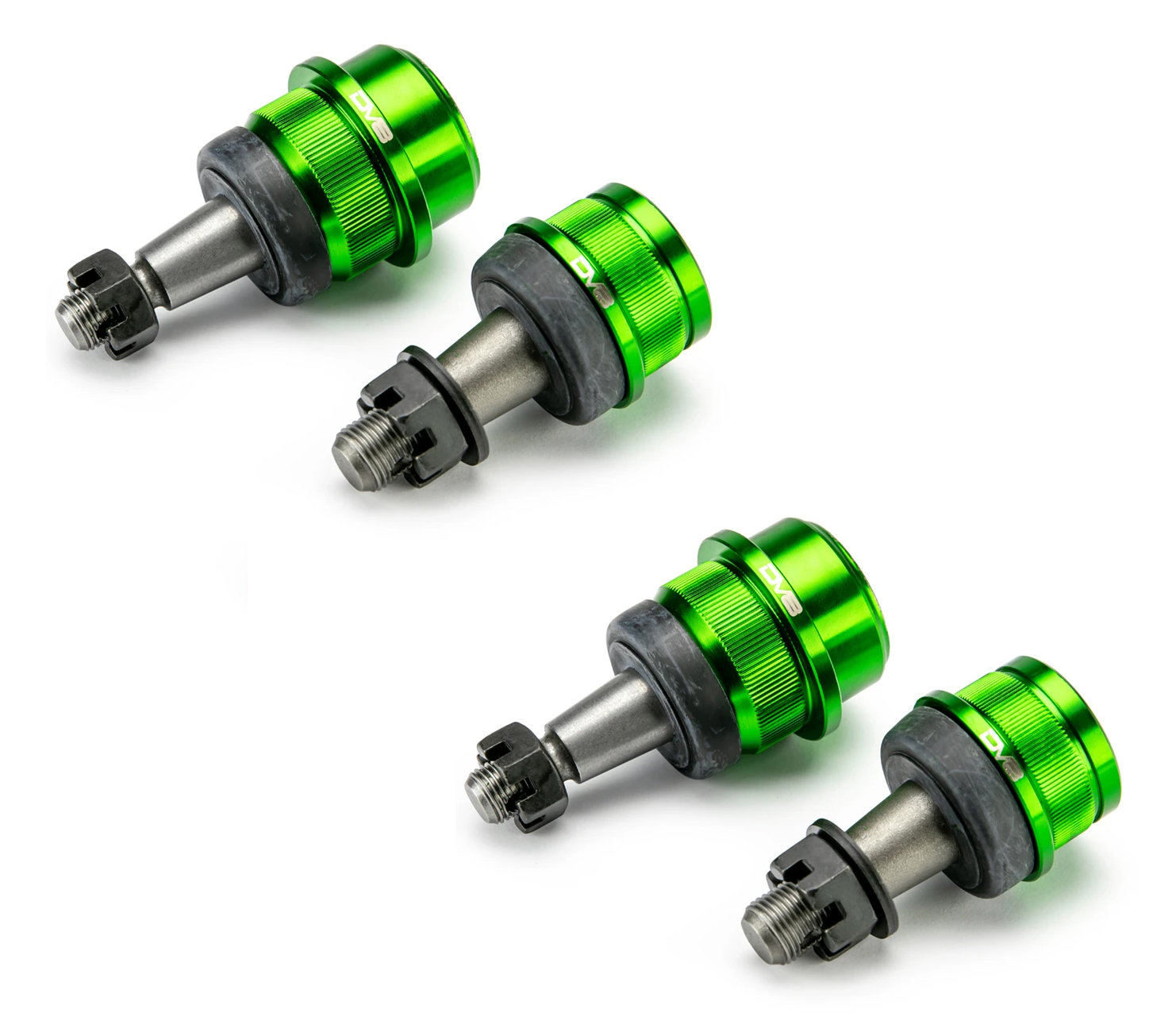 DV8 Offroad D-JKBLJNT-01 Green Ball Joint kit 4pc for 07-18 Jeep Wrangler JK  with Dana 30 or Dana 44 front axles | Quadratec