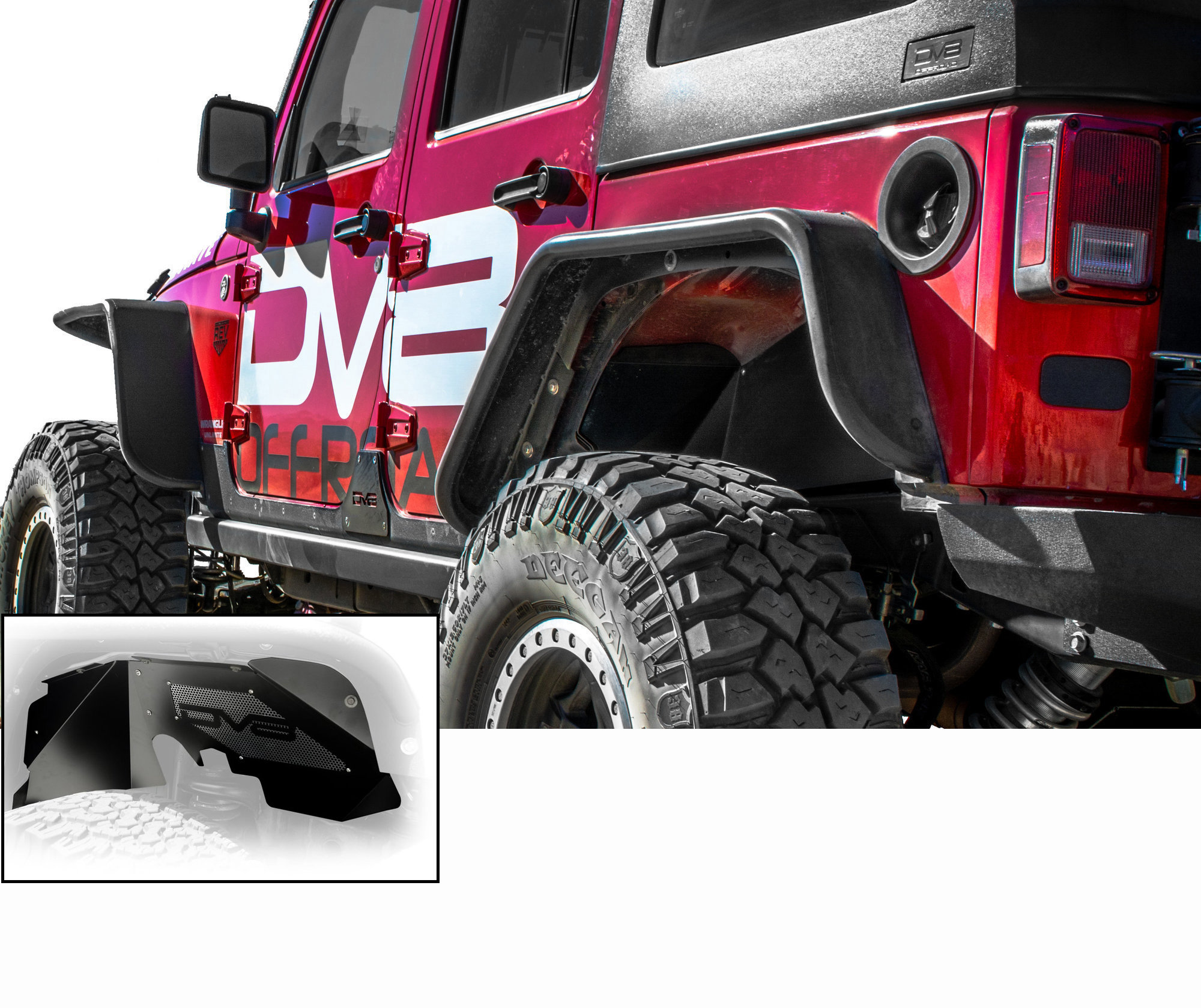 DV8 Offroad Front/Rear Flat Tube Fender Kit and Front Inner Fenders for  07-18 Jeep Wrangler JK | Quadratec