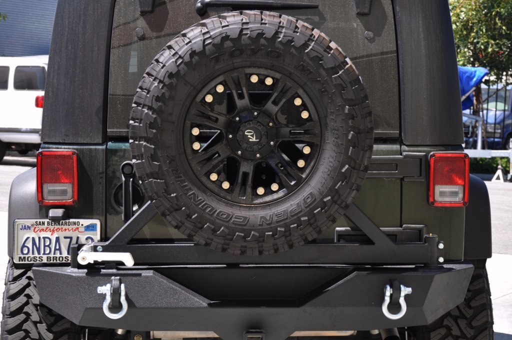 DV8 Offroad Rear Bumper with Tire Carrier for 0718 Jeep Wrangler JK