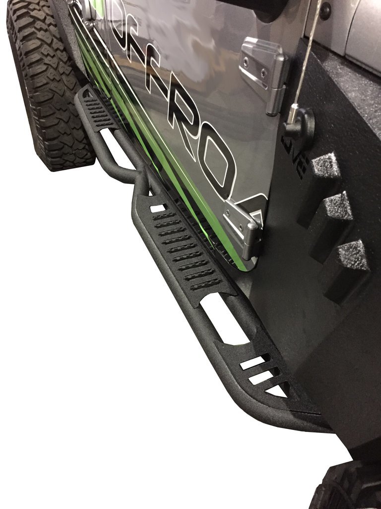 DV8 Offroad SRSOTB-06 Rock Slider Steps for 07-18 Jeep Wrangler JK  Unlimited 4-Door Quadratec